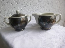 WMF Milch und Zucker Set Hammerschlag Design  Porzellan versilbert unbeschädigt
