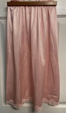 Vtg Warners SHINE-ON Pink Half Slip Nylon Shiny Stripes Bright Size SMALL 55322