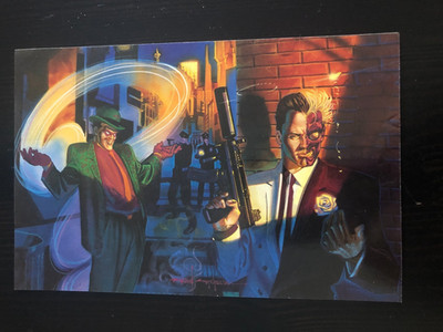 DC  Comics BATMAN: RIDDLER TWO-FACE promo - 1995 - 5.5.''x8.5''