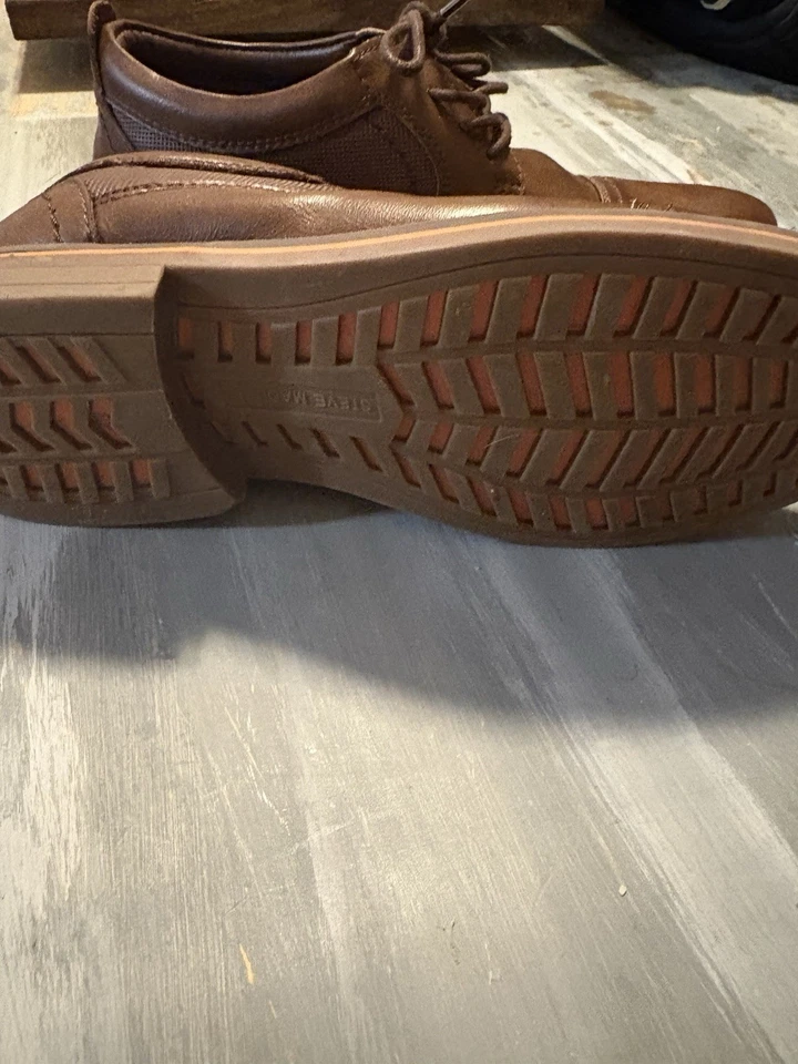 Steve Madden Bevan 人造皮革牛津鞋 男孩 深棕褐色 系带 尺码 6 — 第 4/4 张图片