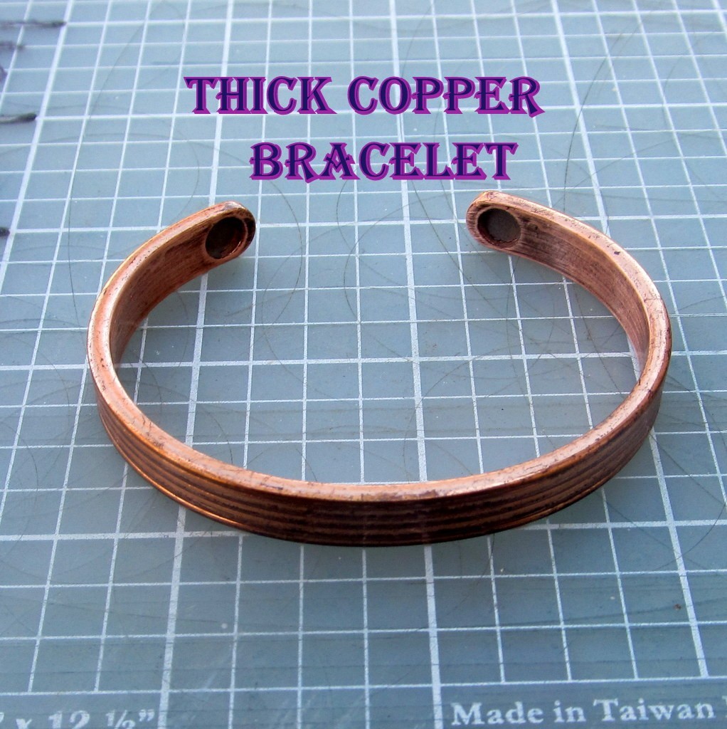 Solid Copper Bracelet   Thick   Unsigned - image 1