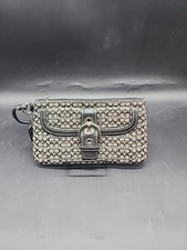 Vintage Y2k Coach Soho Mini Signature C Jacquard Canvas Leather Wristlet