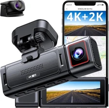 Kingslim D4PRO Dash Cam Front and Rear - 4K + 2K Dual Car Dashcam with BLACK 