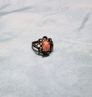 VTG Rose Colored Agate Stone Ring in Silver Plate Sz. 6 — photo 2
