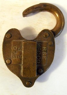 B & O RR (Baltimore & Ohio) Russell & Erwin Mfg Co Brass Padlock c1851 1902