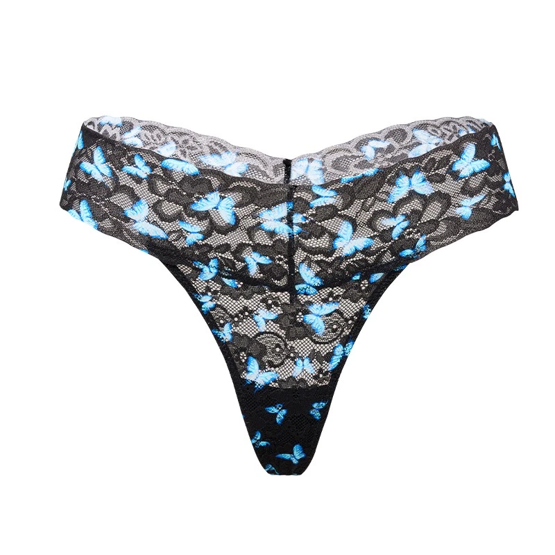 2 Pack Lot Sexy Womens Lace Panties Briefs Thongs Butterflies Underwear Lingerie - Image 4 of 4