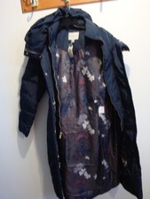 NWT Women's Cole Haan Signature Feather Down Puffer Coat Quilted W/Hood Navy M