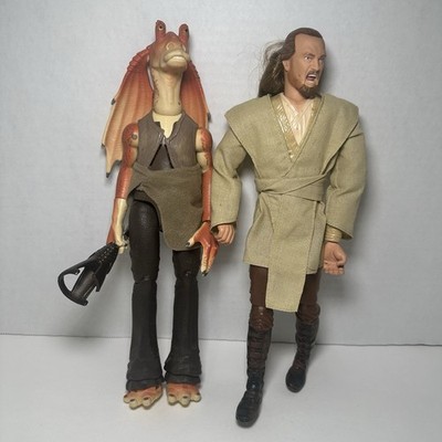 Jar Jar Binks & Qui-Gon 12'' Electronic Talking Lot of 2: Star Wars Hasbro 1999