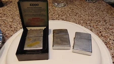 VTG LOT OF 3 CIGARETTE LIGHTERS FOR PARTS OR REPAIR & 1 BOX / 2 ZIPPO / 1 K LITE