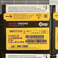 Kodak VISION3 500T Color Negative Film #7219 (16mm, 100' Roll, Single Perf)