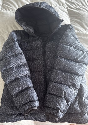 Helly Hansen puffer jacket women size medium leopard print gray black