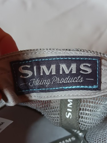 Simms Fishing Products Hat Cap Snapback Blue Gray Mesh Trucker Trout Logo - Picture 7 of 10