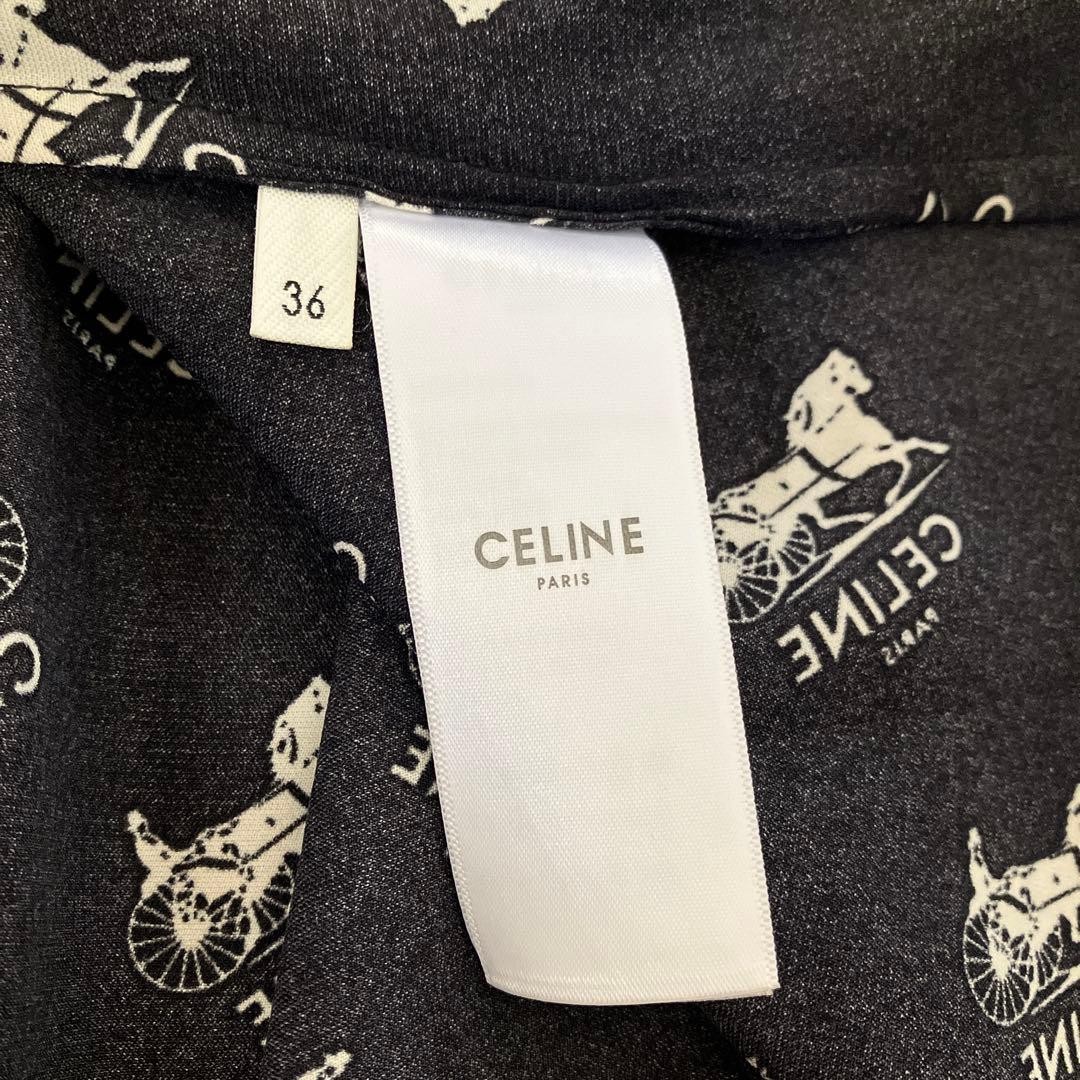 CELINE Carriage pattern triomphe button short sle… - image 5