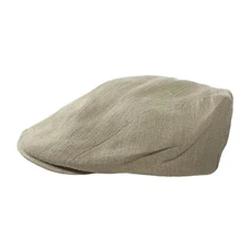 Irish Linen Newsboy Hat, Slim Fit Flat Cap for Men, Lightweight, X-Large Cream