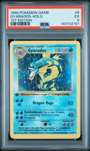 1999 Pokemon Game Gyarados-Holo #6 EX PSA 5 1st Edition