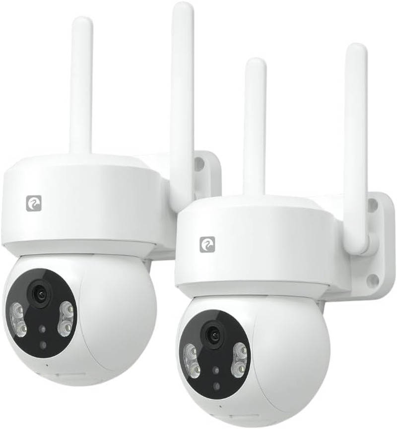 Offerta Pack 2 Telecamere WiFi 360° Esterno Intelligente 1296P