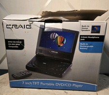 CRaig 7  portable dvd player swivel screen display No Remote NEW OPEN BOX