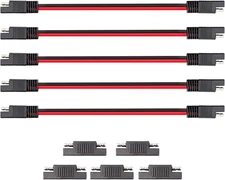 1FT SAE Extension Cable (Pack of 5), 12 AWG, SAE to SAE Quick Disconnect, Solar 