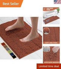 Bathroom Mat Non-Slip Microfiber Chenille Absorbent Quick Dry Rug 24x17