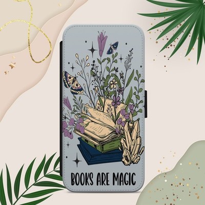 Handyhülle Gothic Hexe Liebe Bücher für iPhone Samsung Pixel Flip Wallet