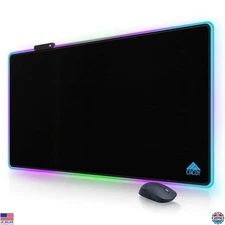 Cacoy 43" x 24" RGB Large Gaming Mouse Pad, LED Extended Mousepad with Superior