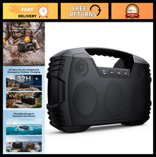 Waterproof Bluetooth Speaker 90W Peak, 32H Playtime, Deep Bass, Portable for Poo