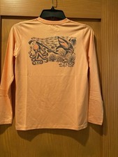 Salt Life Boy  s Orange Shark  Octo SLX Drifit  Long Sleeve Shirt NWT S