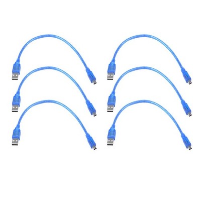 1-Feet Mini USB 2.0 Cable A-Male to Mini-B 30cm Length Pack of 6