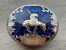 Vintage Johnson Held 100 Handcrafted Native End of Trail Belt Buckle