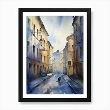 Painting Of Moscow Russia With A Ca Framed Wall Art Poster Canvas Print Picture
