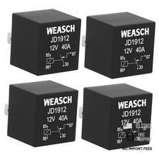 JD1912 Car Relay, 12V0A Pin SPST, 4 Auto Switches, Starters, 4 Pack