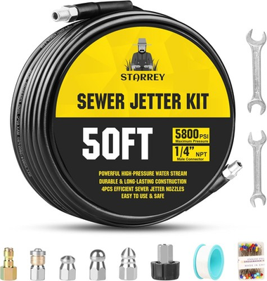 #ad Pressure Washer Drain Jetter – Sewer Jetter Kit for Pressure Washer 100ft 1 4 $148.47