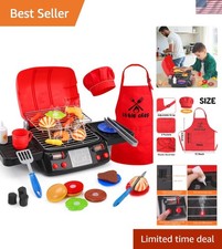 Safe  Engaging Kids Grill Playset with Chef Hat   Outdoor Fun for Boys  Girls