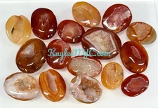 Wholesale Lot 2 Lbs Natural Druzy Carnelian Palm Stone Crystal Healing Energy.