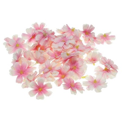 50Pcs 1.77'' Artificial Silk Plum Blossom Flower Heads Fake for DIY, Light Purple