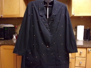Vintage sz 2X Womens studded jacket, dress and matching bolero jacket ,black,