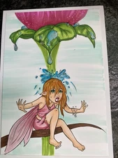 Handmade Fairy Greeting Card Blank Inside, Matching Envelope, Any Occasion