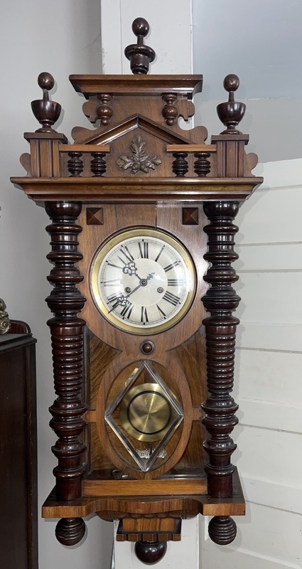 Antique Gustav Becker Vienna Regulator Wall Clock, Circa 1890-1910