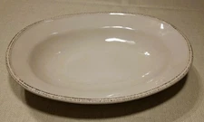 Rachael Ray Cucina Oval Serving Platter Rustic Cream Stoneware Farmhouse