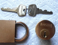 SARGENT 1 1/8" Mortise Cylinder LB Keyway w/ spring collar  and 2  Keys