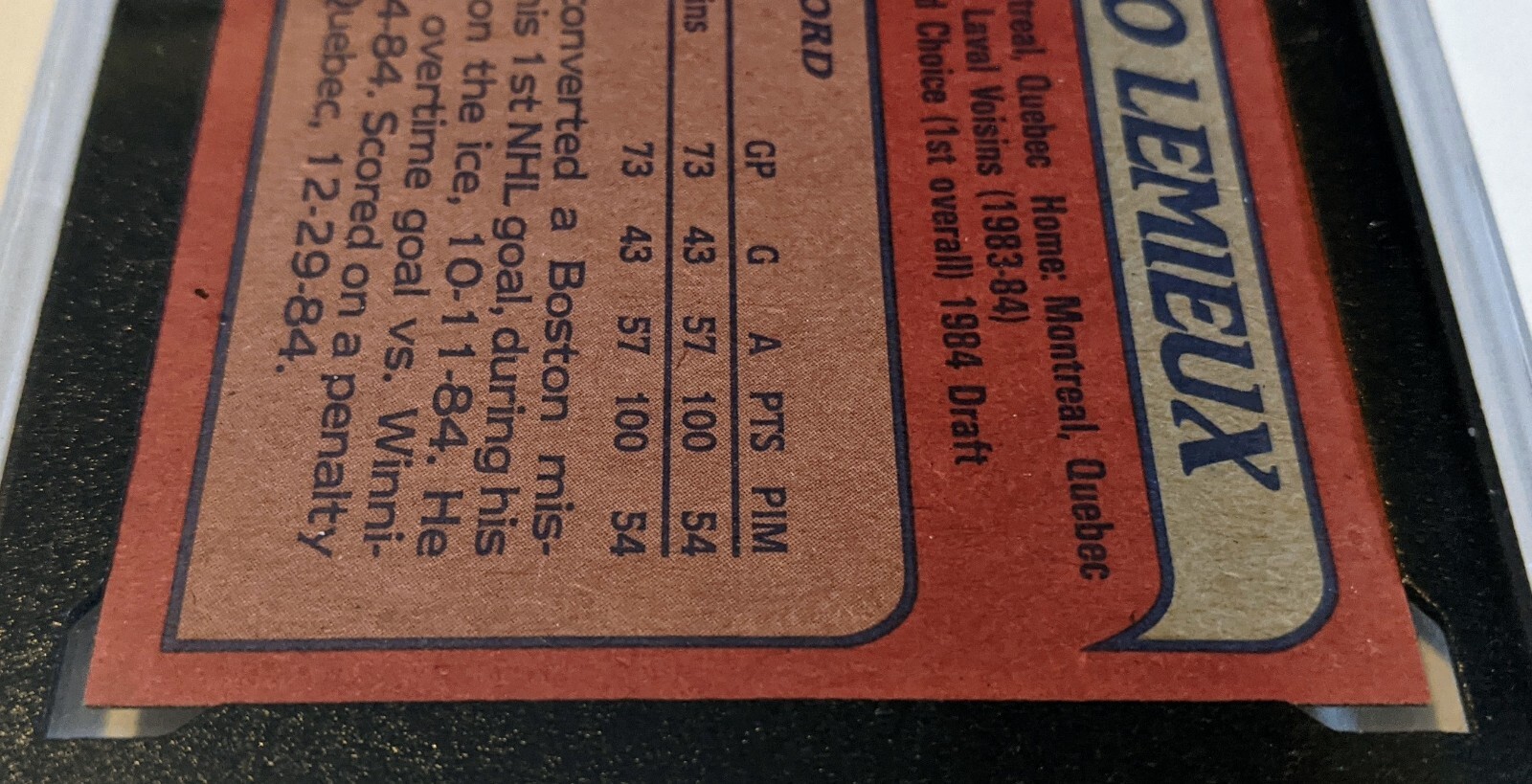 9 Mario Lemieux 198586 TOPPS Rookie Hockey Card Oilers Graded KSA