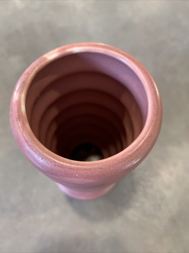Vtg Monmouth Art Pottery Beehive Vase Dusty Rose Pink Matte - Picture 12 of 12