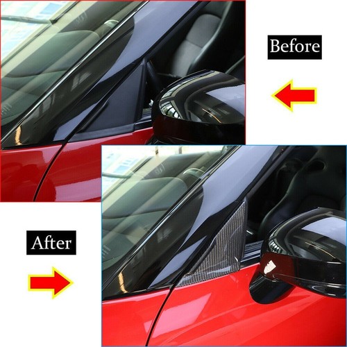 Real Carbon Fiber Front Door A-pillar Triangle Trim For Nissan GTR R35 2008-2016 - Picture 9 of 12
