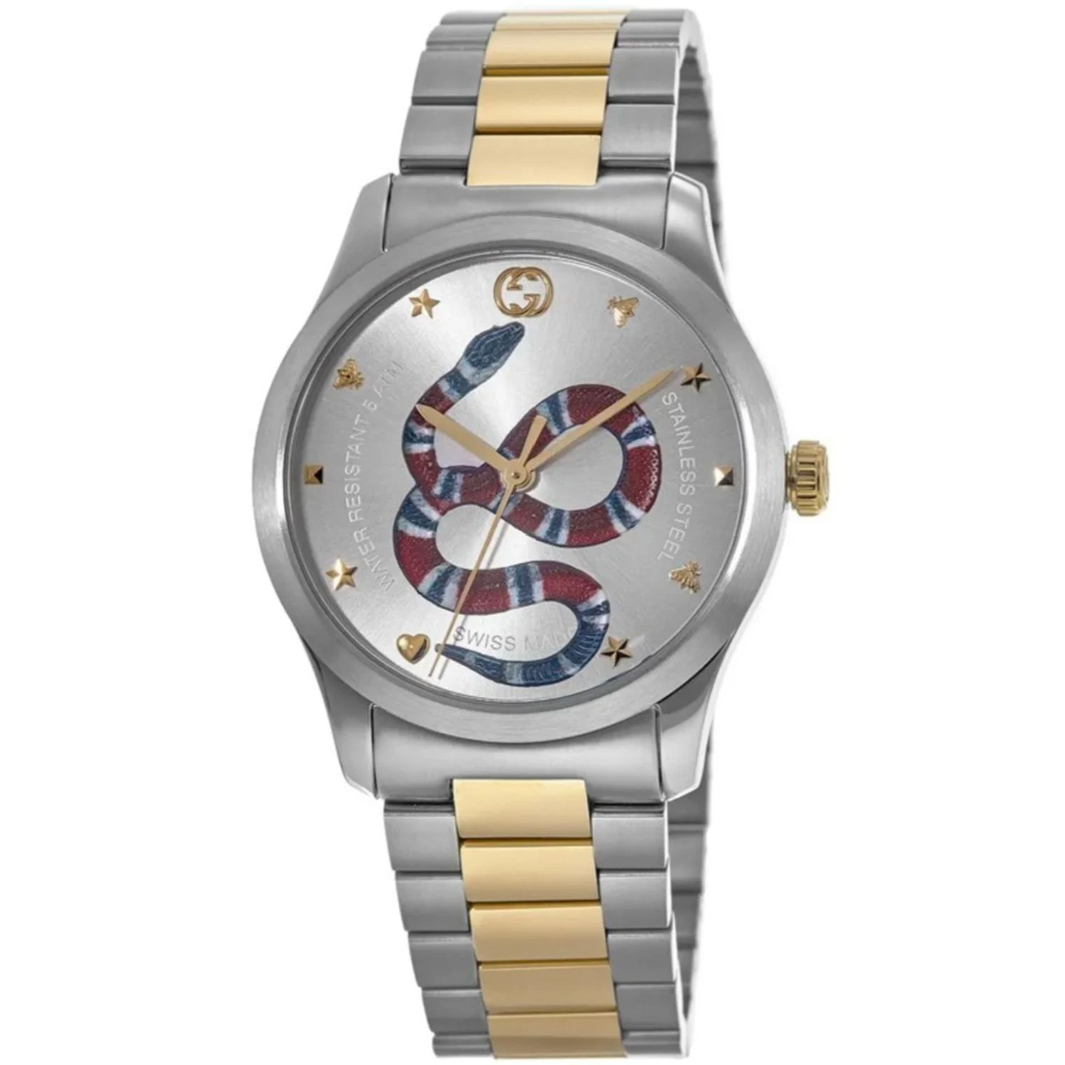 Montre à quartz pour homme Gucci YA1264075 cadran argent intemporel