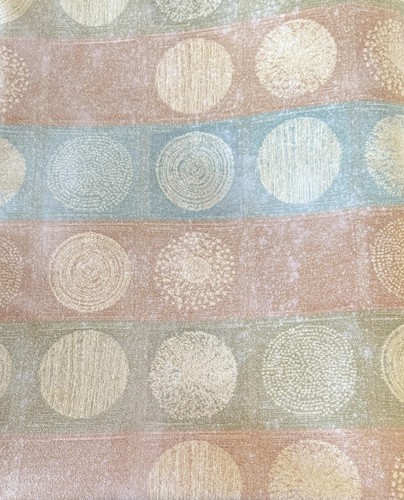3 YARDS Tan Colorful Stripes Circles Indoor/Outdoor 58" UPHOLSTERY FABRIC
