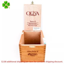 Oliva Belicoso Serie G Aged Cameroon Empty Wood Cigar Box 5.75" x 4.25" x 4"