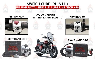 Left & Right Hand Side ''Switch Cube Silver Royal Enfield For Super Meteor 650''