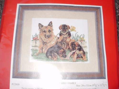 vintage Anchor Counted Cross Stitch Kit german shepherd Family 1996 - Picture 3 of 4