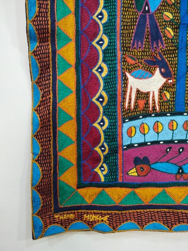 south african embroidered panel tapestry needlework embroidery cultural art 1530 - Picture 7 of 19