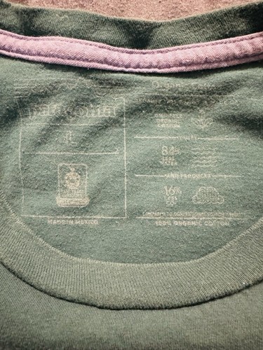 Patagonia T-Shirt Mens Size Large Outdoor Travel Hiking Green Organic Cotton - Picture 4 of 4